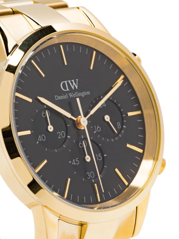 Daniel Wellington Iconic Chronograph Link 42mm Black FARFETCH JO