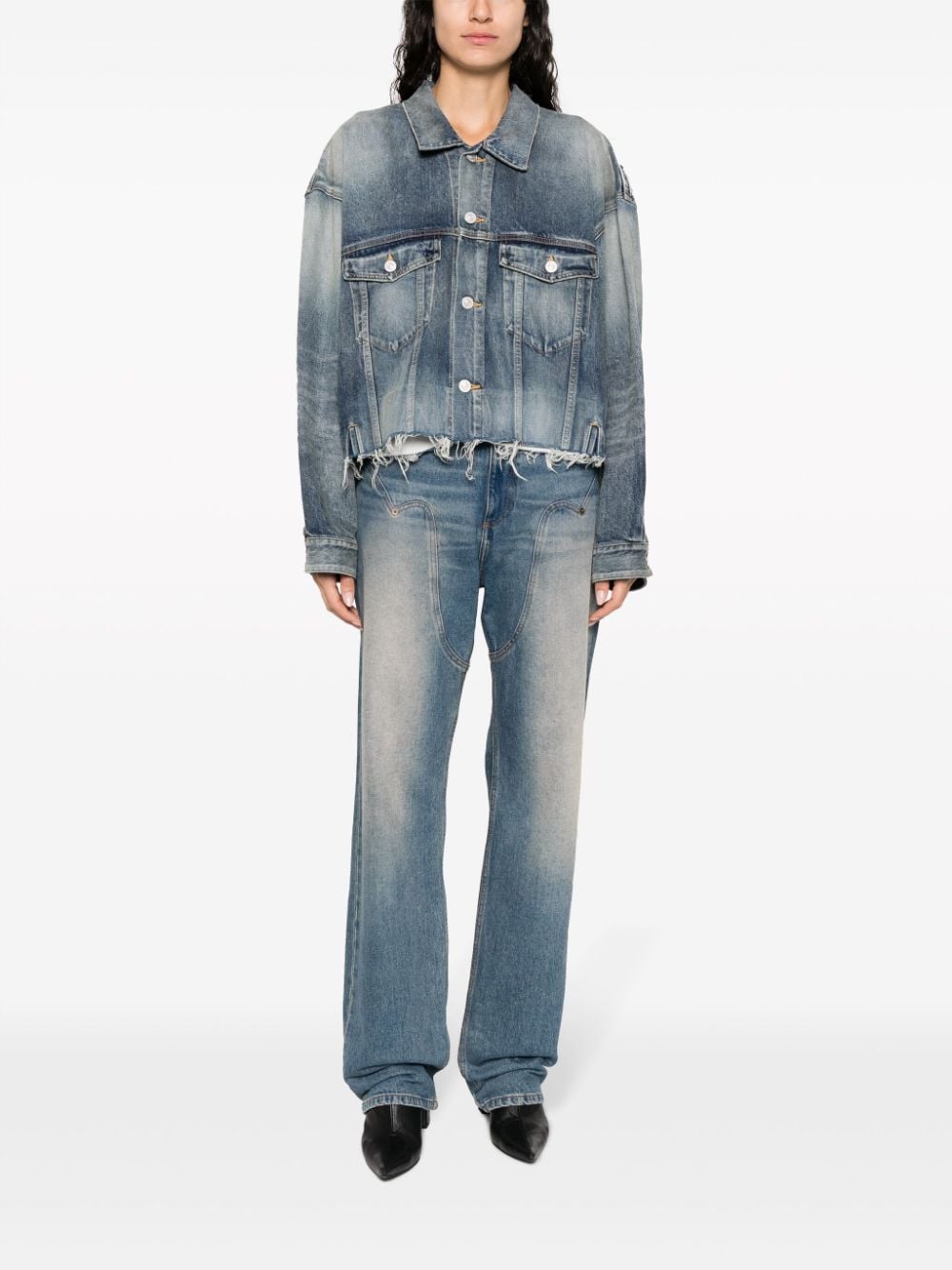 Balenciaga Denim jack Blauw