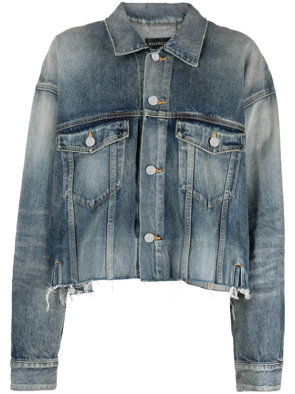 Image 1 of Balenciaga deconstructed panelled denim jacket