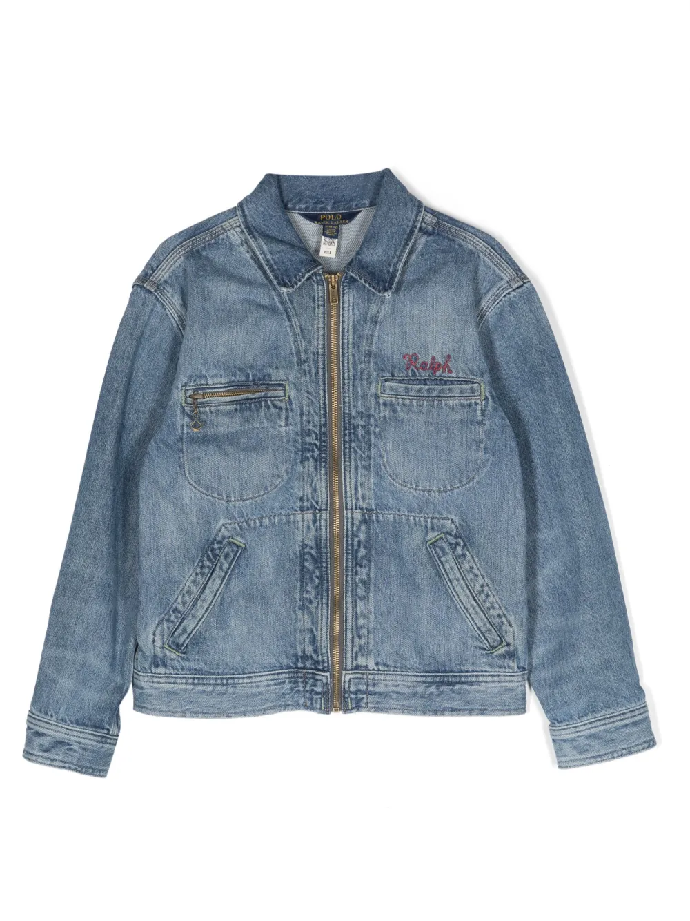 Ralph Lauren Kids logo-embroidered Zipped Denim Jacket - Farfetch