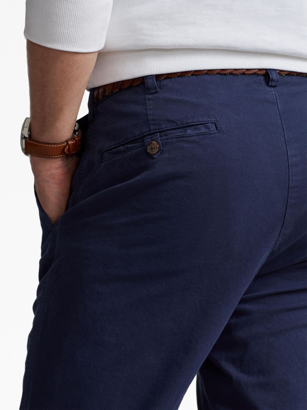 Shop Polo Ralph Lauren Mid-rise Straight-leg Trousers In Blue