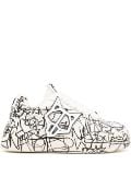 NAKED WOLFE Kosa Scribble graffiti-print sneakers - White