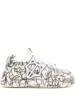 NAKED WOLFE Kosa Scribble Sneakers | Weiß | FARFETCH DE