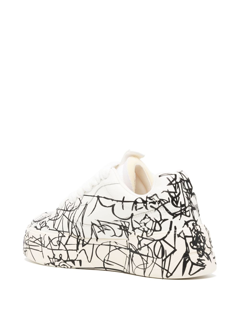 Shop Naked Wolfe Kosa Scribble Graffiti-print Sneakers In White