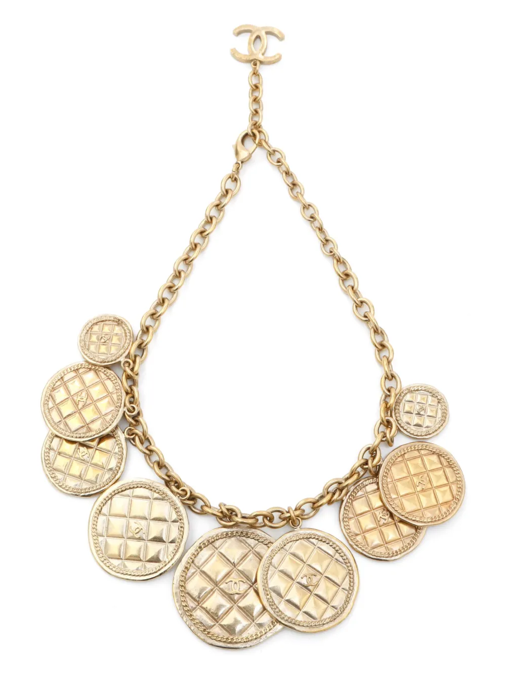 CHANEL Pre-Owned 1990s ロゴチャーム ネックレス - ゴールドトーン CHANEL Pre-Owned 1990s ロゴチャーム ネックレス - ゴールドトーン