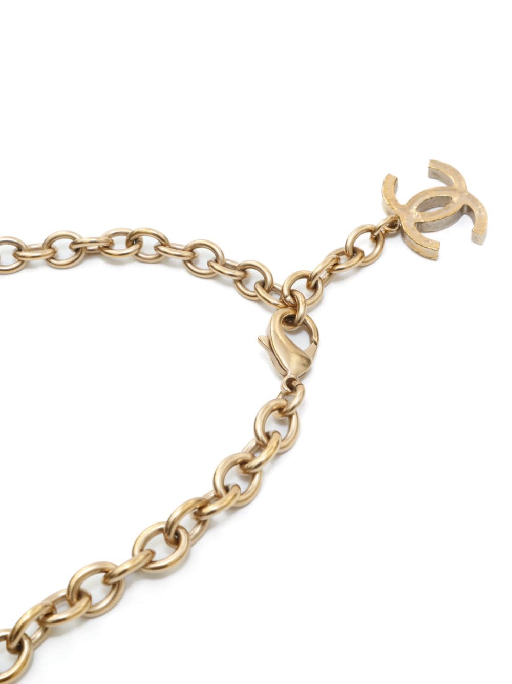 Chanel Pre-owned 1990s Logo Charm Chain Necklace - Gold
