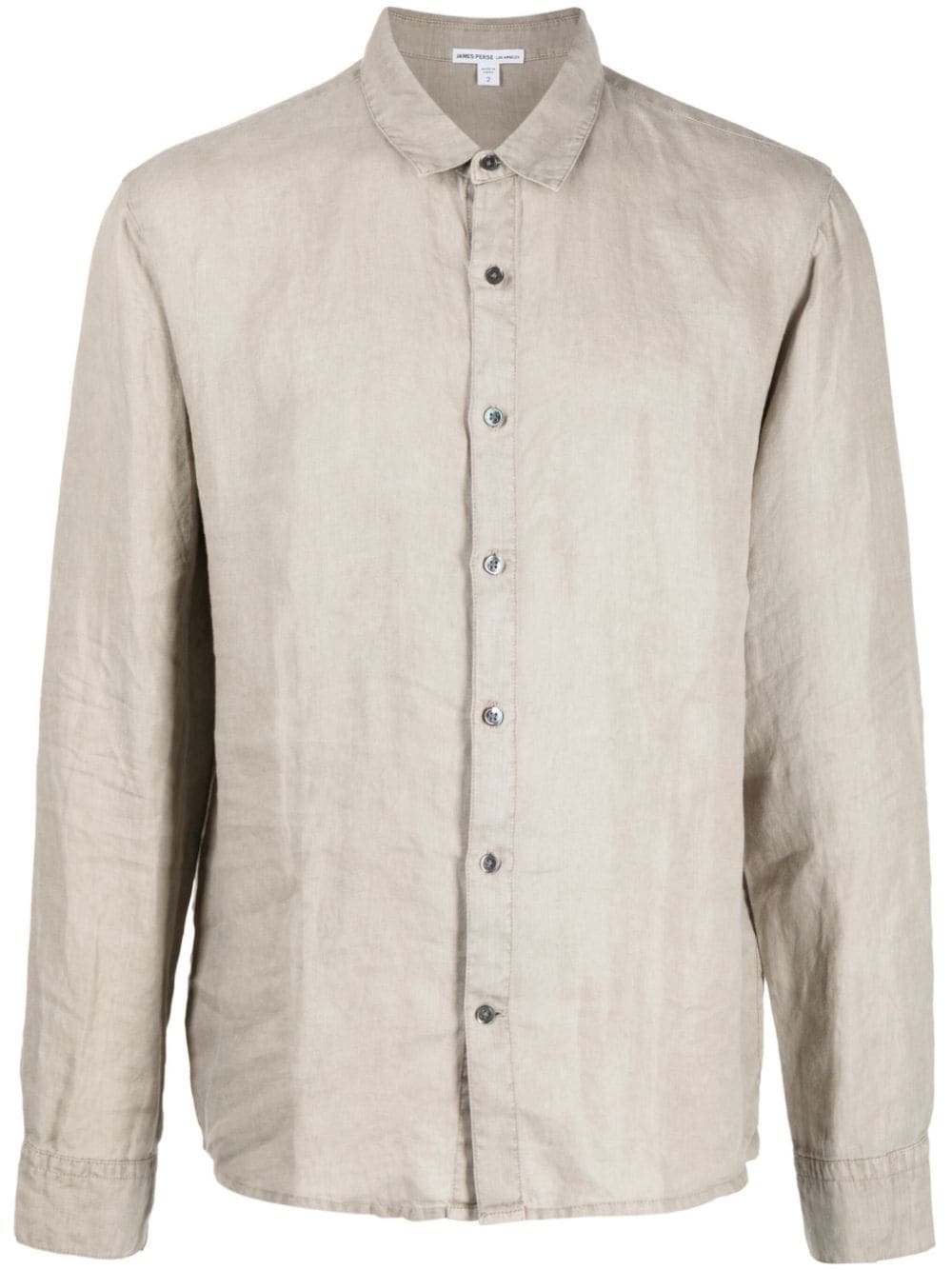 Shop James Perse Long-sleeved Linen Shirt In Neutrals
