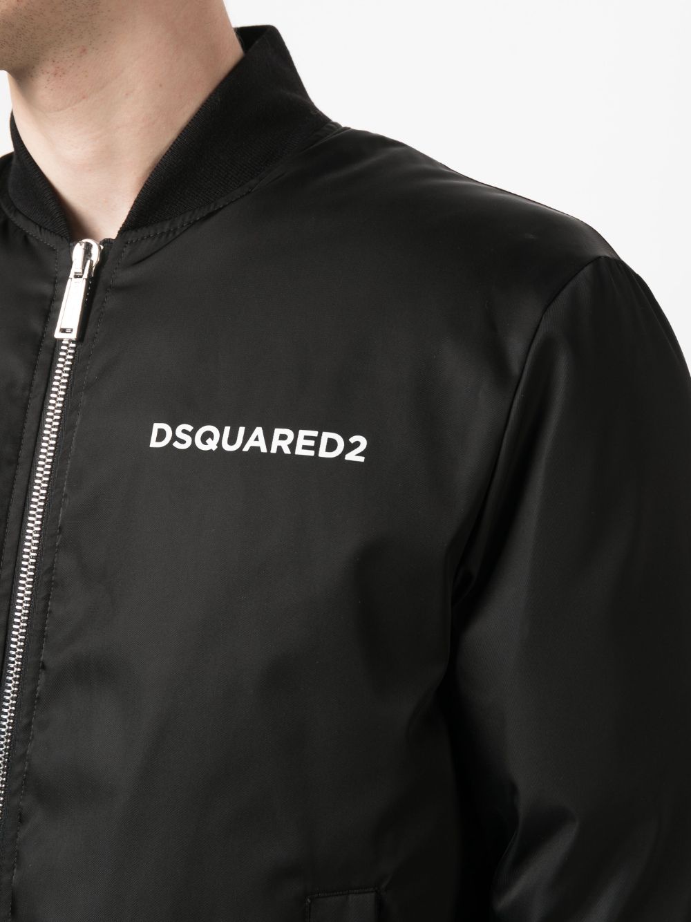 Shop Dsquared2 X Manchester City Logo-print Bomber Jacket In Black