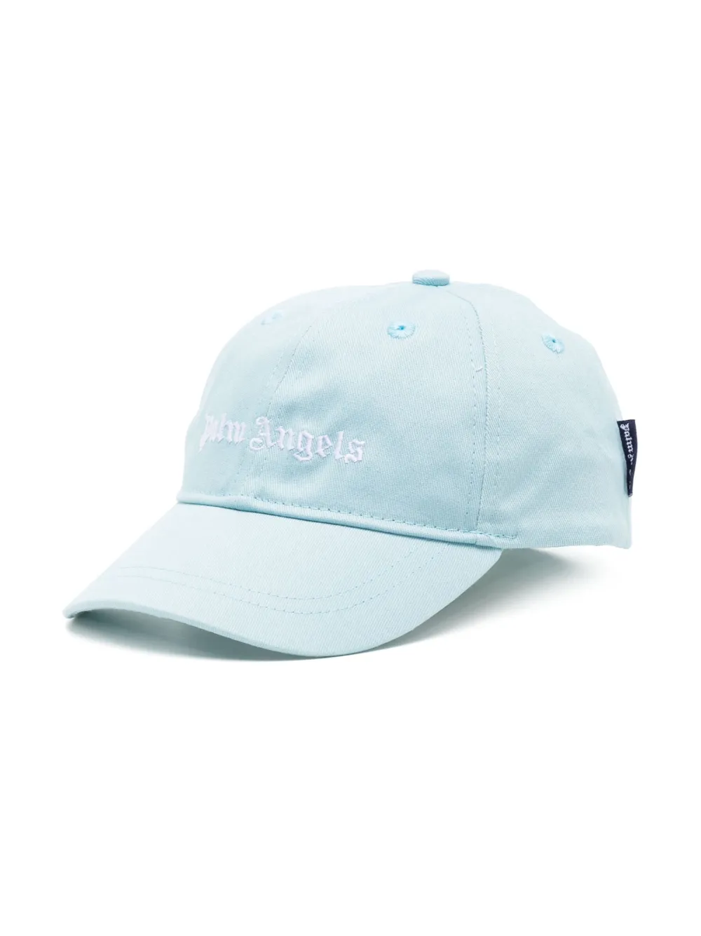 Palm Angels Babies' Logo-embroidered Cotton Cap In Blue