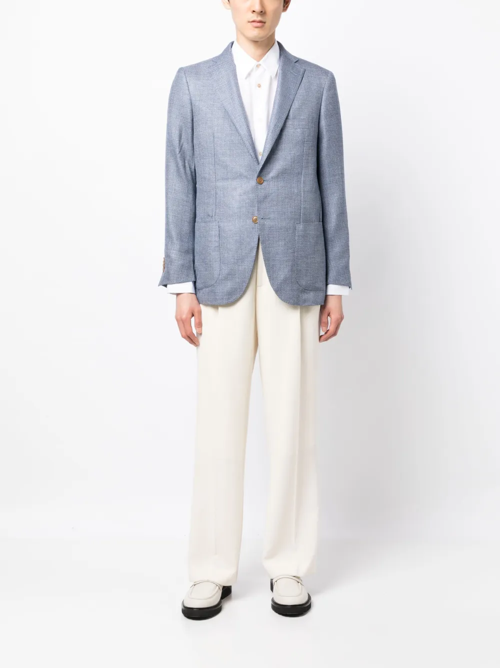 Luciano Barbera notched-lapels wool-blend blazer | Blazers | Image 2