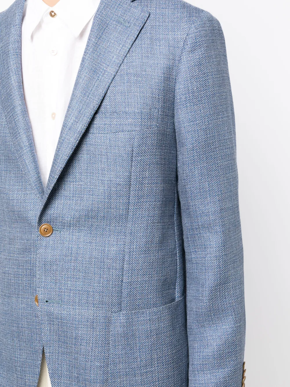 Luciano Barbera Notched-lapels Wool-blend Blazer In Blue