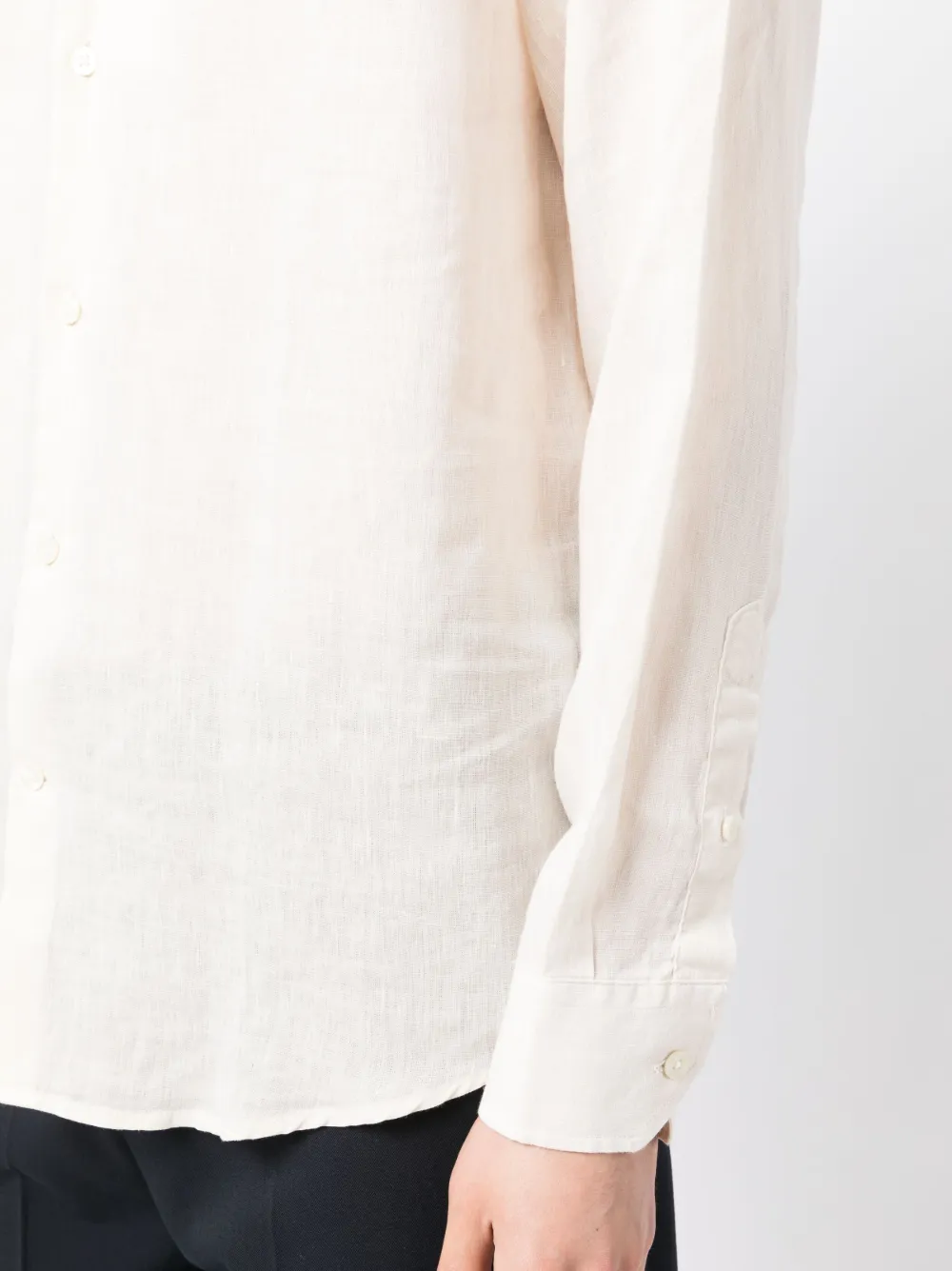 Frescobol Carioca Linen Long-sleeve Shirt In Neutrals