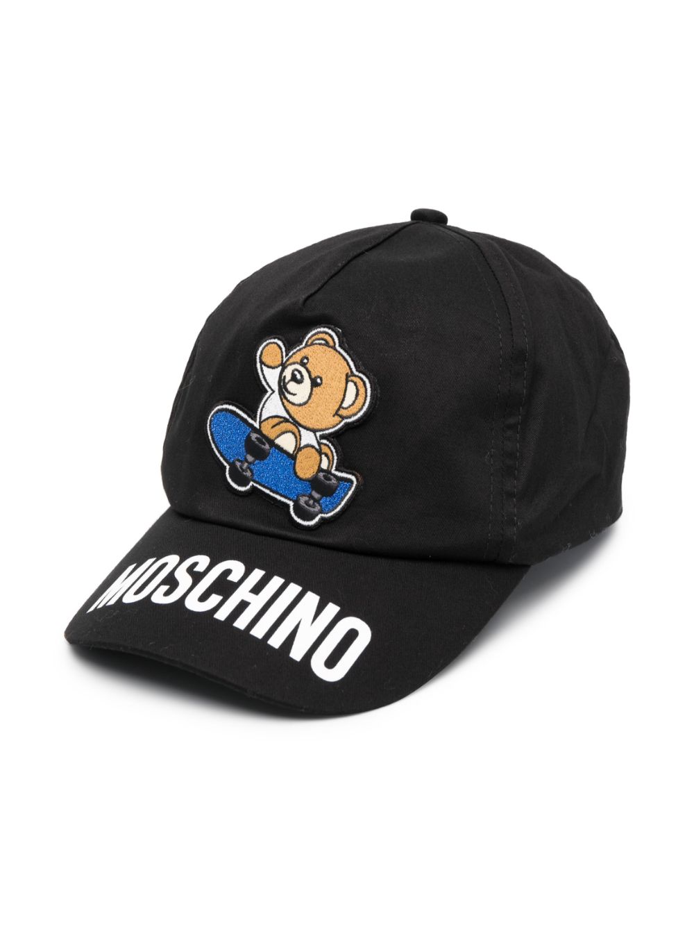 Moschino Kids logo-print six-panel cap - Black
