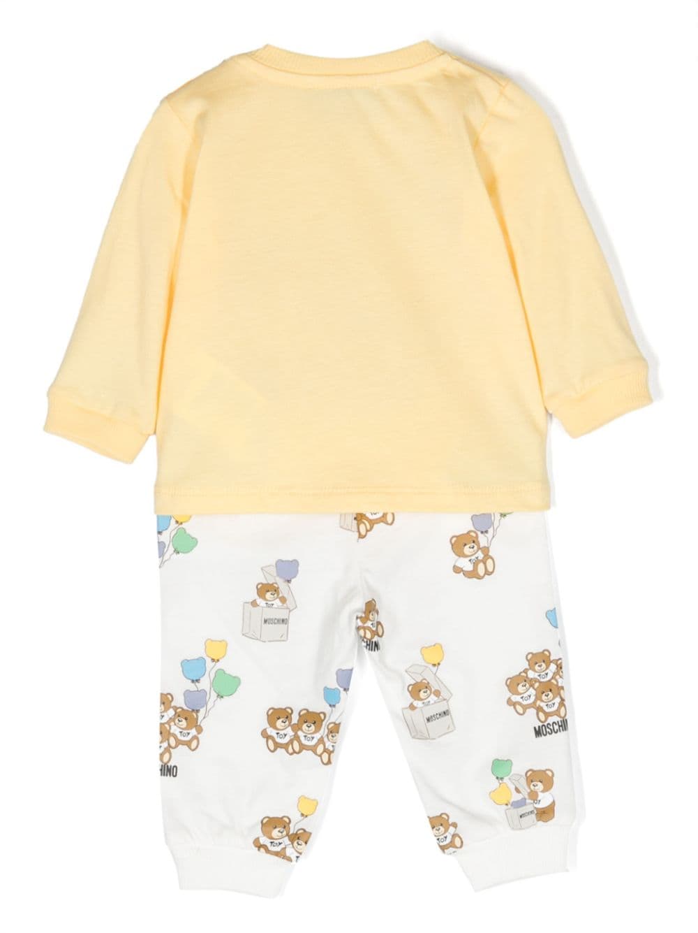 Image 2 of Moschino Kids Teddy Bear-print cotton trouser set