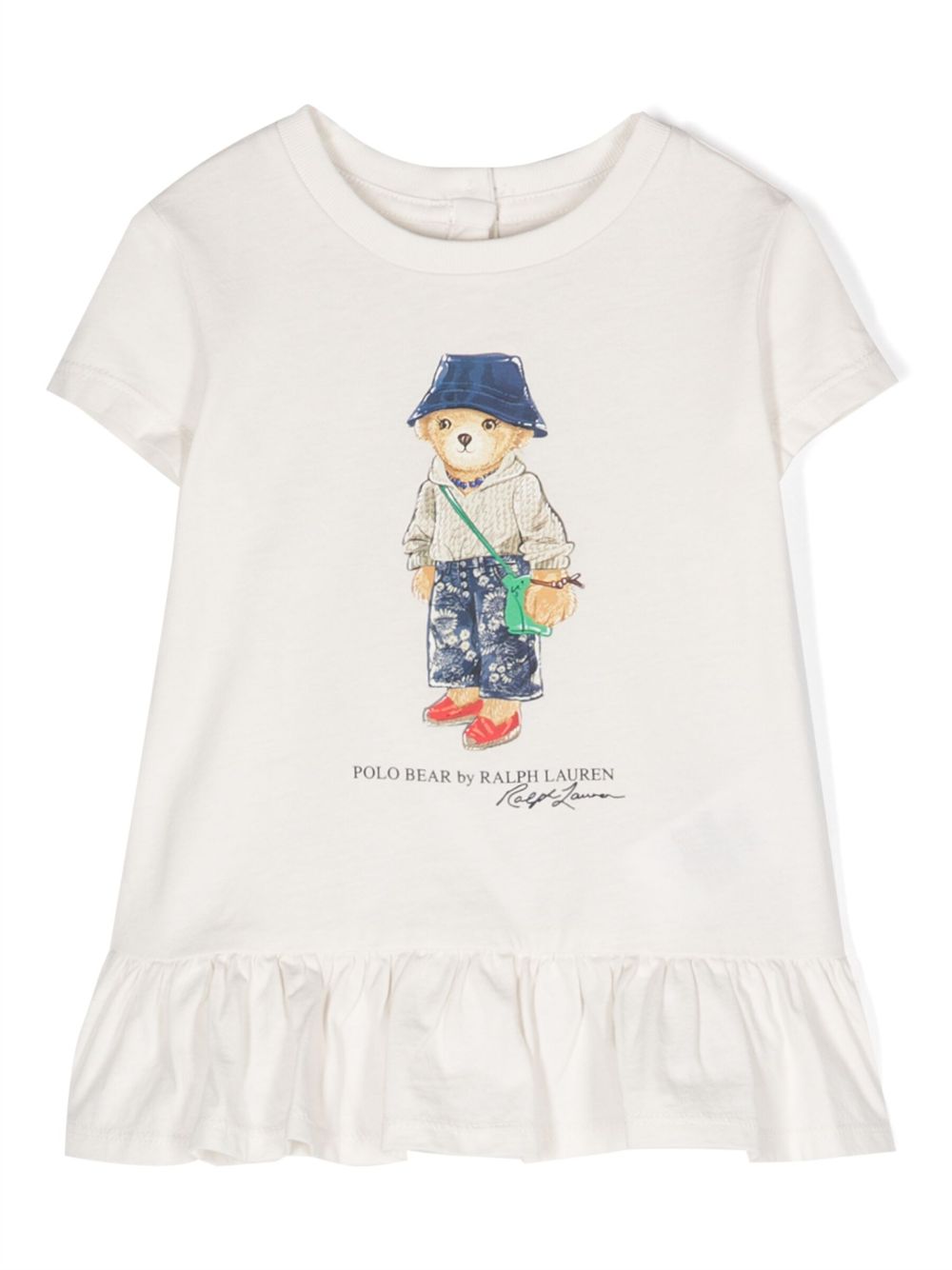 Shop Ralph Lauren Polo Bear-print Cotton T-shirt In Neutrals