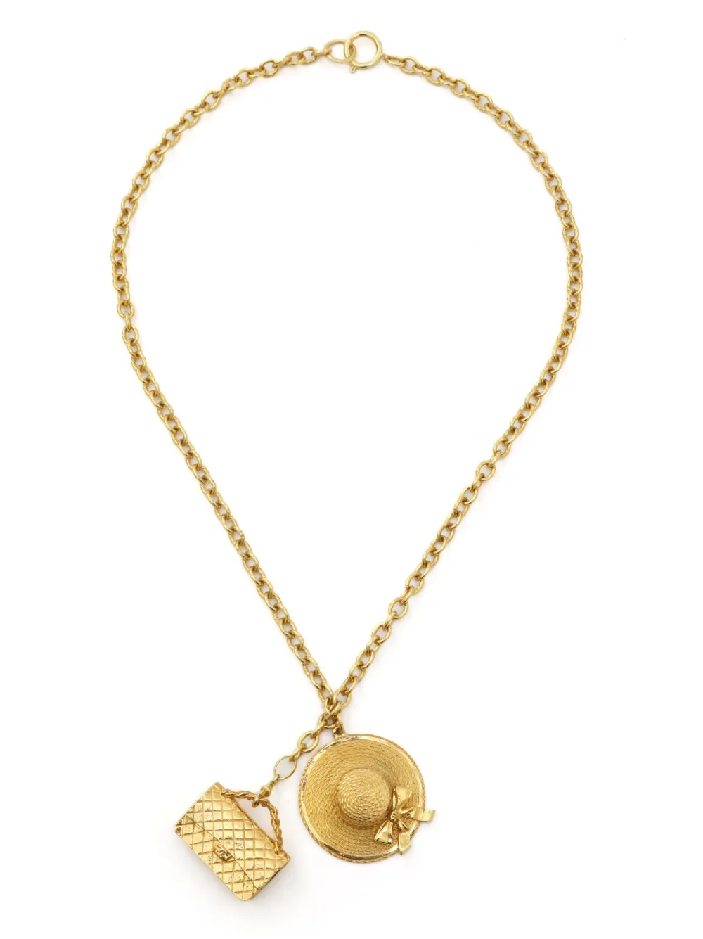Pre-owned Chanel 1990s Charm-detail Necklace In Gold