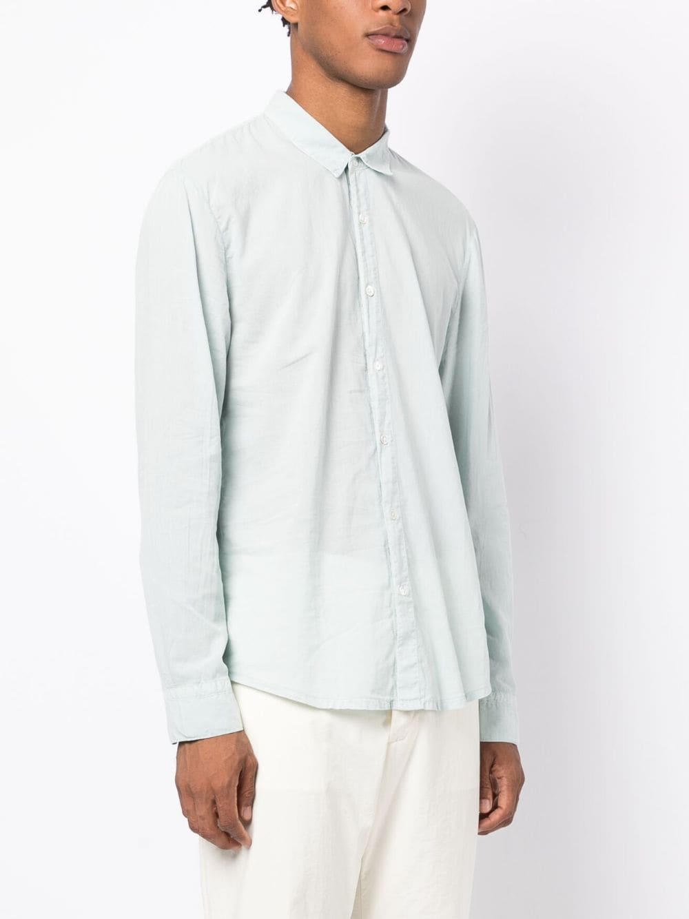 Shop James Perse Long-sleeved Cotton Shirt In Blue