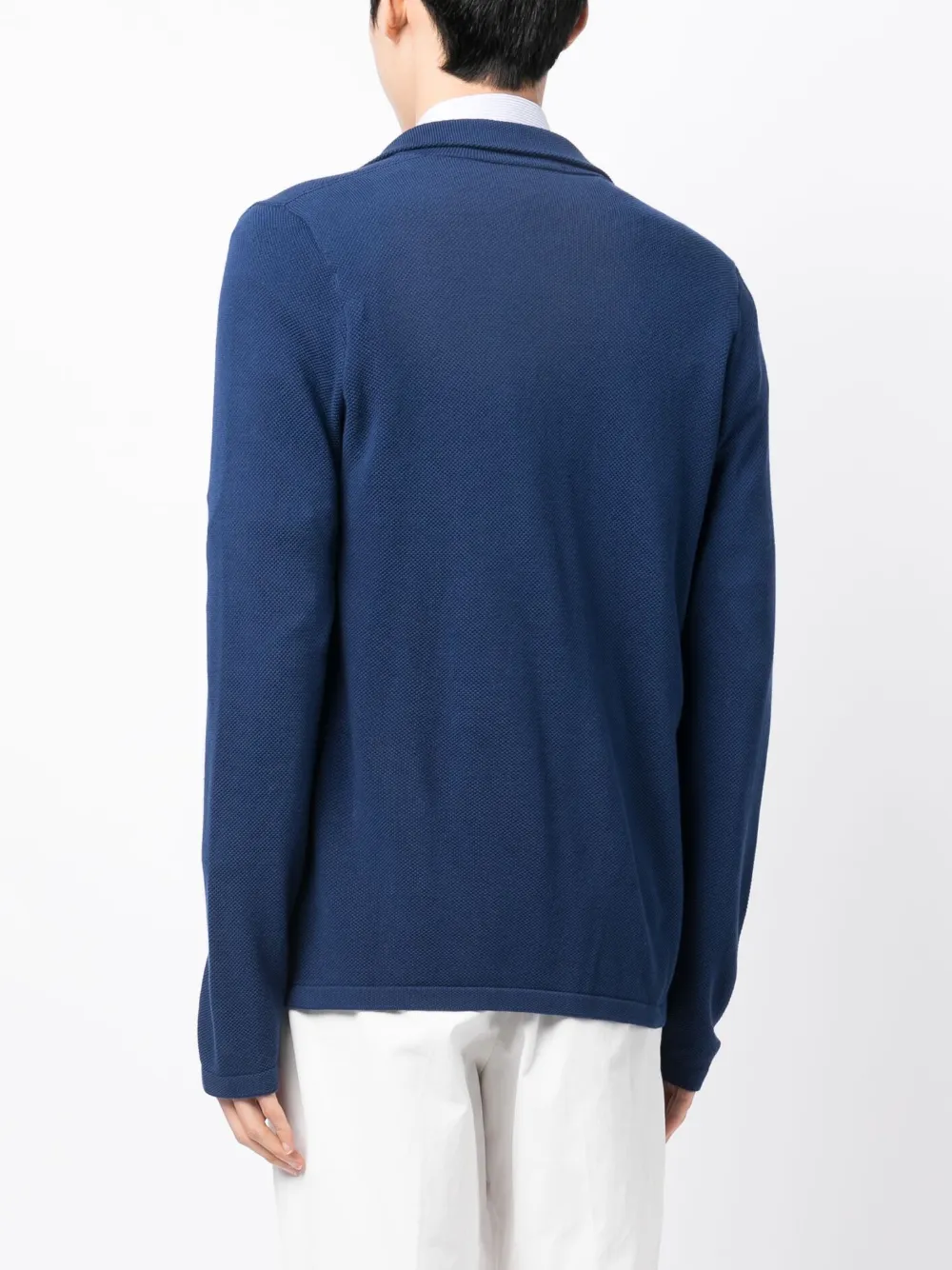 Luciano Barbera Long-sleeved Cotton Cardigan In Blue