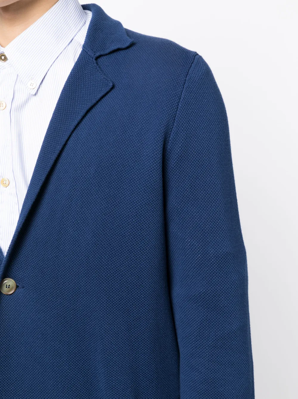 Luciano Barbera Long-sleeved Cotton Cardigan In Blue