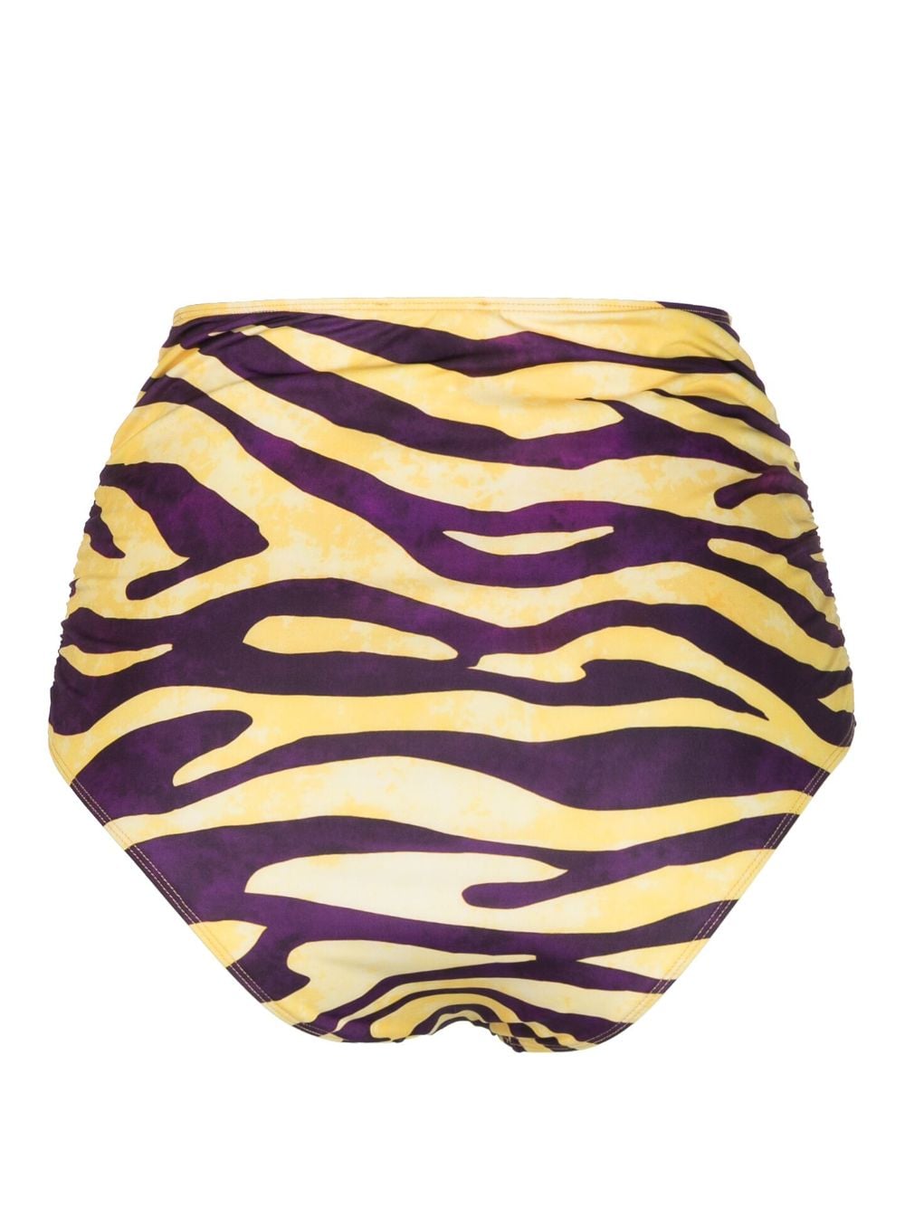 Shop Roseanna Vito Zebra High-waist Bikini Bottoms In Yellow