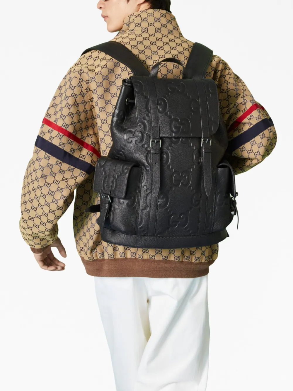 Gucci: Black Jumbo GG Backpack