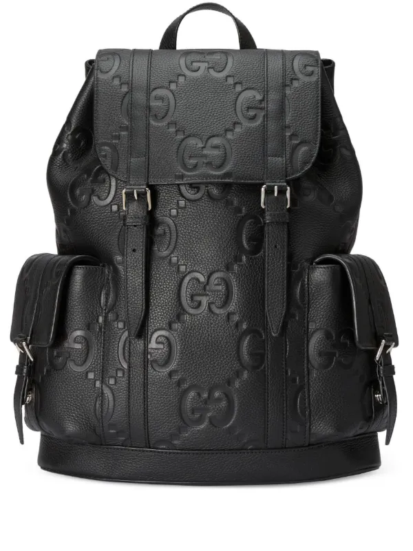 Gucci Signature Leather Backpack, Black for Men