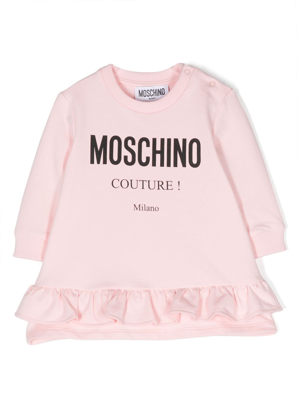 Moschino Kids Logo Print Ruffled Trim Dress Farfetch