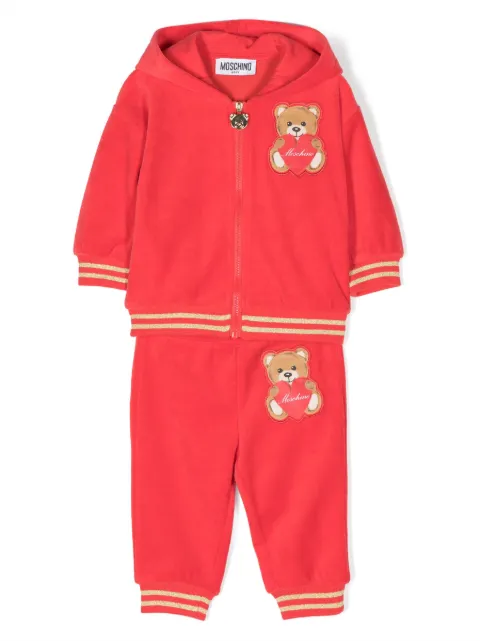 Moschino Kids patch-detail cotton-blend tracksuit set