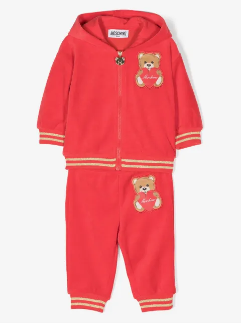 Moschino Kids traje deportivo con detalle de parche