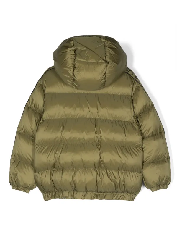 Moschino Kids logo embossed Padded Jacket Green FARFETCH AE