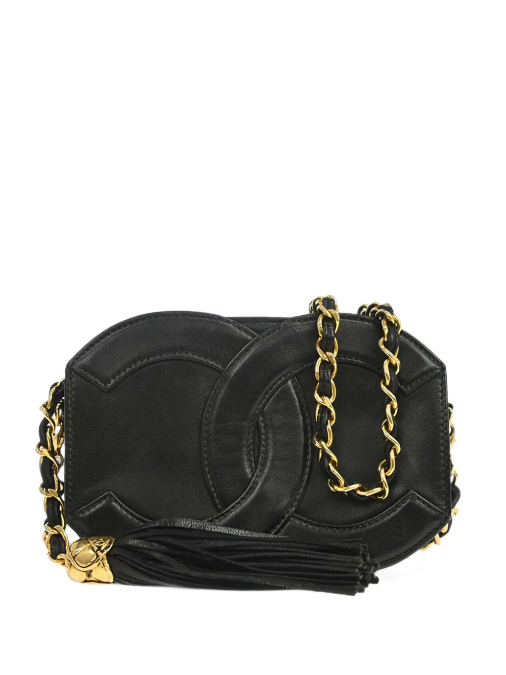 CHANEL Pre-Owned 1989-1991 Jumbo-CC tassel-detail mini bag - Schwarz