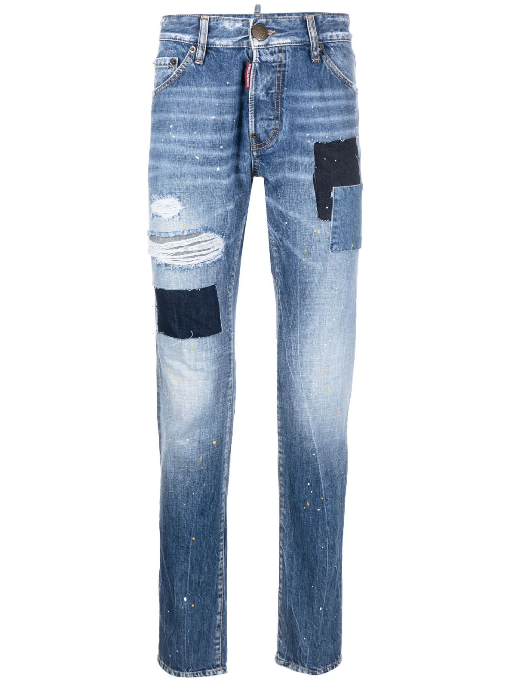 Dsquared2 straight-leg patchwork jeans - Blue