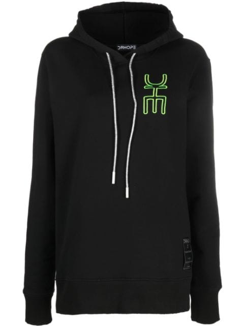 DRHOPE logo-embroidered cotton hoodie