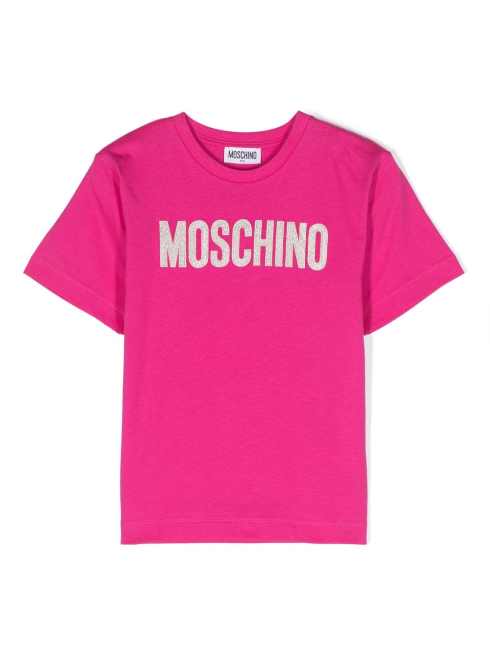 Moschino Kids' Logo-embroidered Cotton T-shirt In Pink