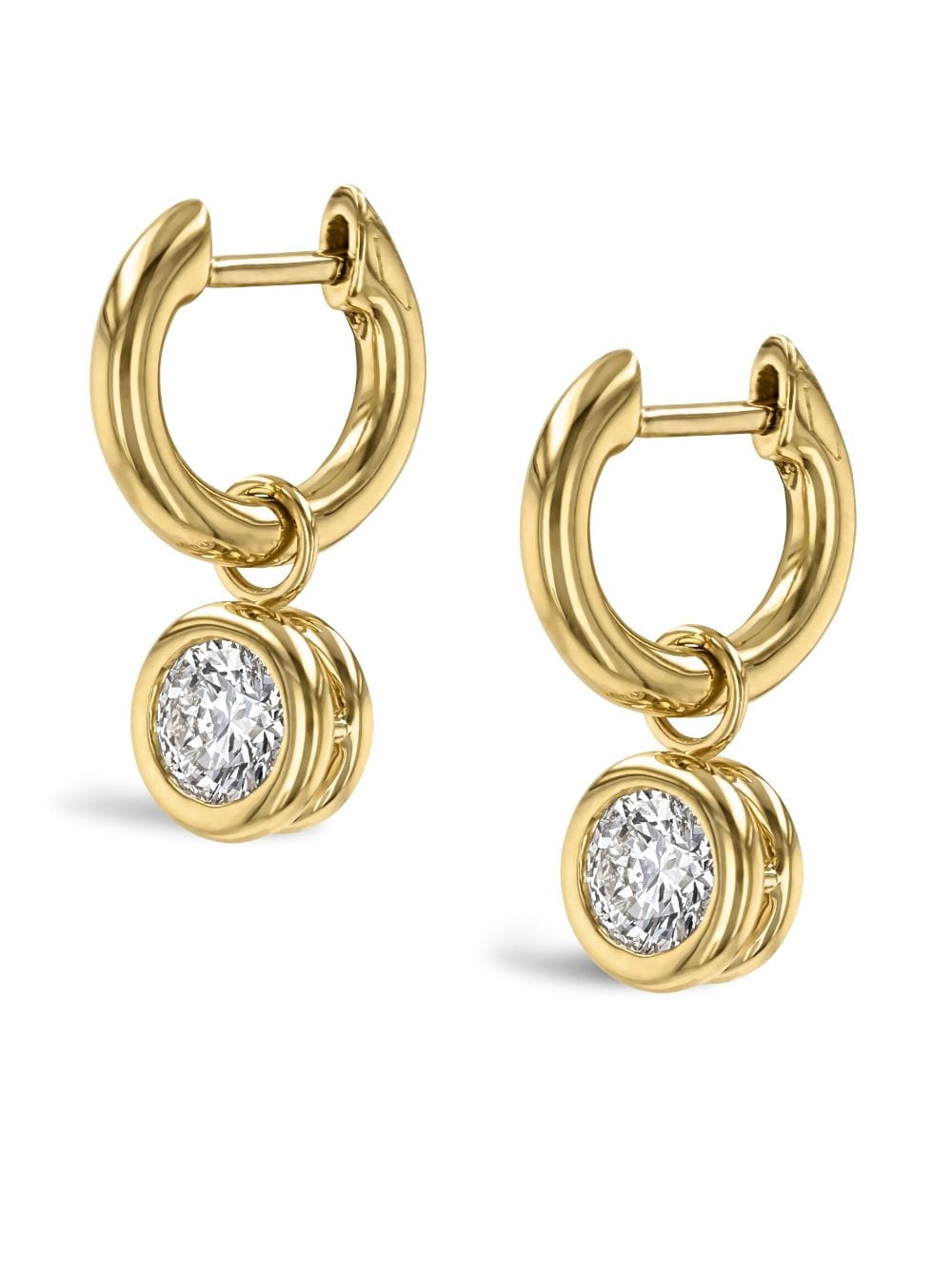 Shop Pragnell 18kt Yellow Gold Sundance Diamond Drop Earrings