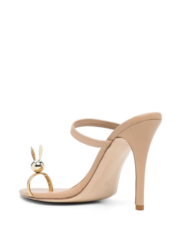 Natasha Zinko Bunny 110mm leather sandals - Orange