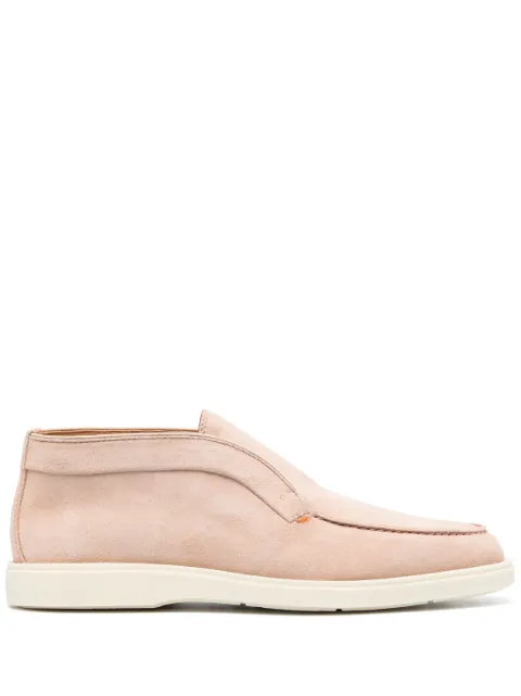 Santoni almond-toe suede boots