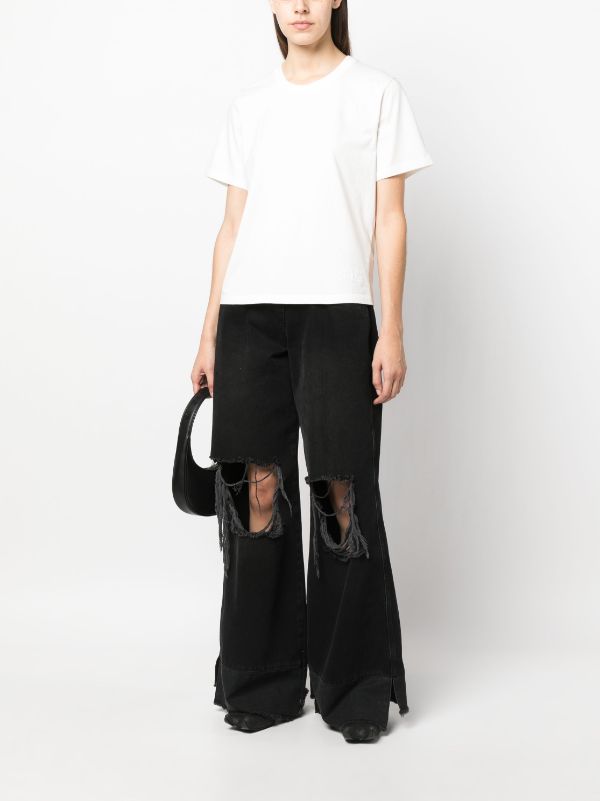 MM6 Maison Margiela stitch-detail Cotton T-shirt - Farfetch