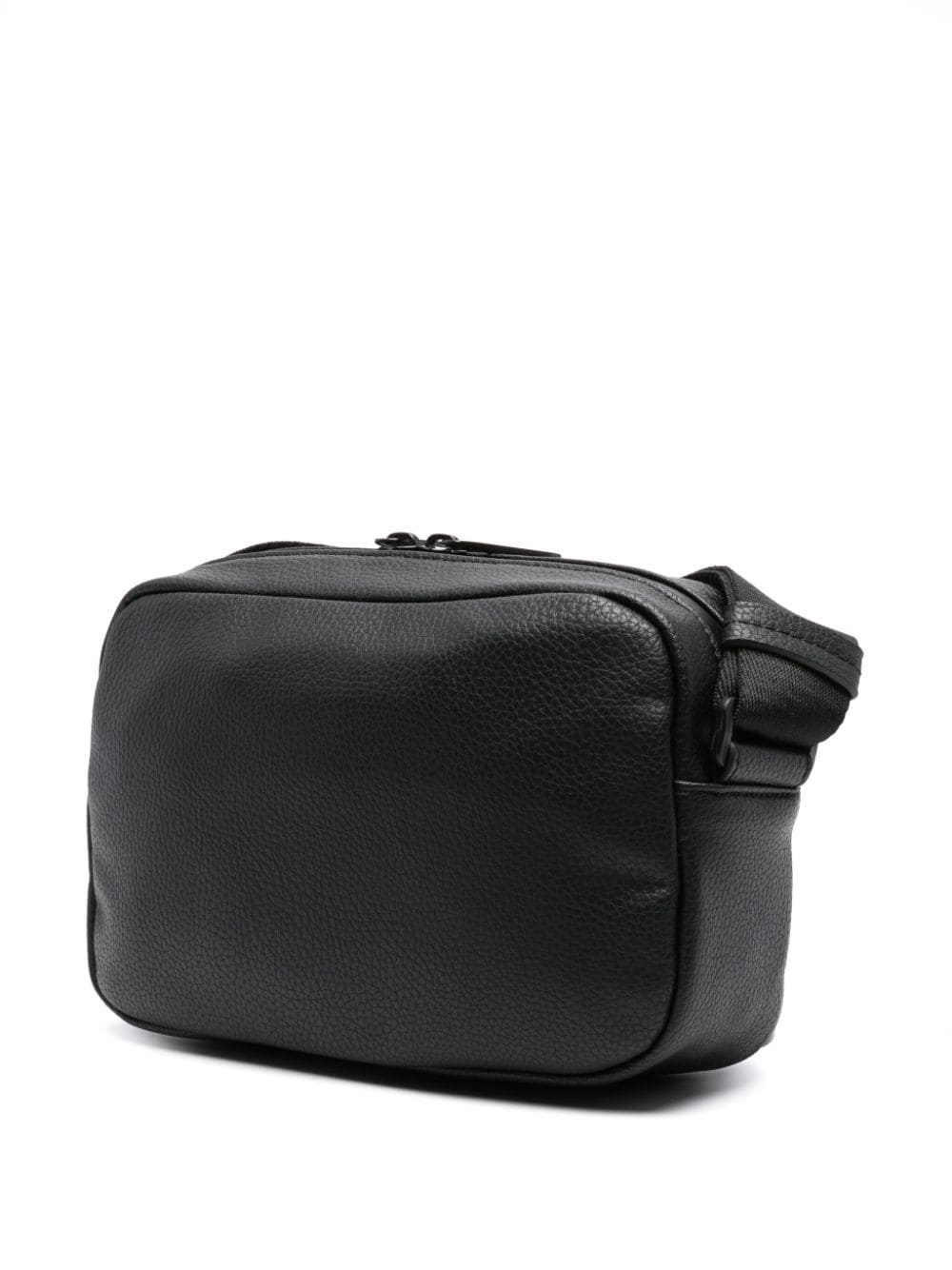 Shop Calvin Klein Logo-lettering Faux-leather Messenger Bag In Black