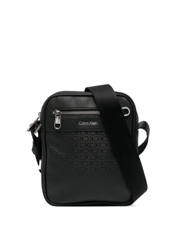 Calvin Klein Logo-Print Zipped Crossbody Bag