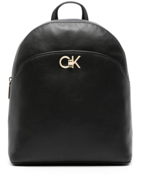 Calvin Klein monogram-plaque faux-leather backpack