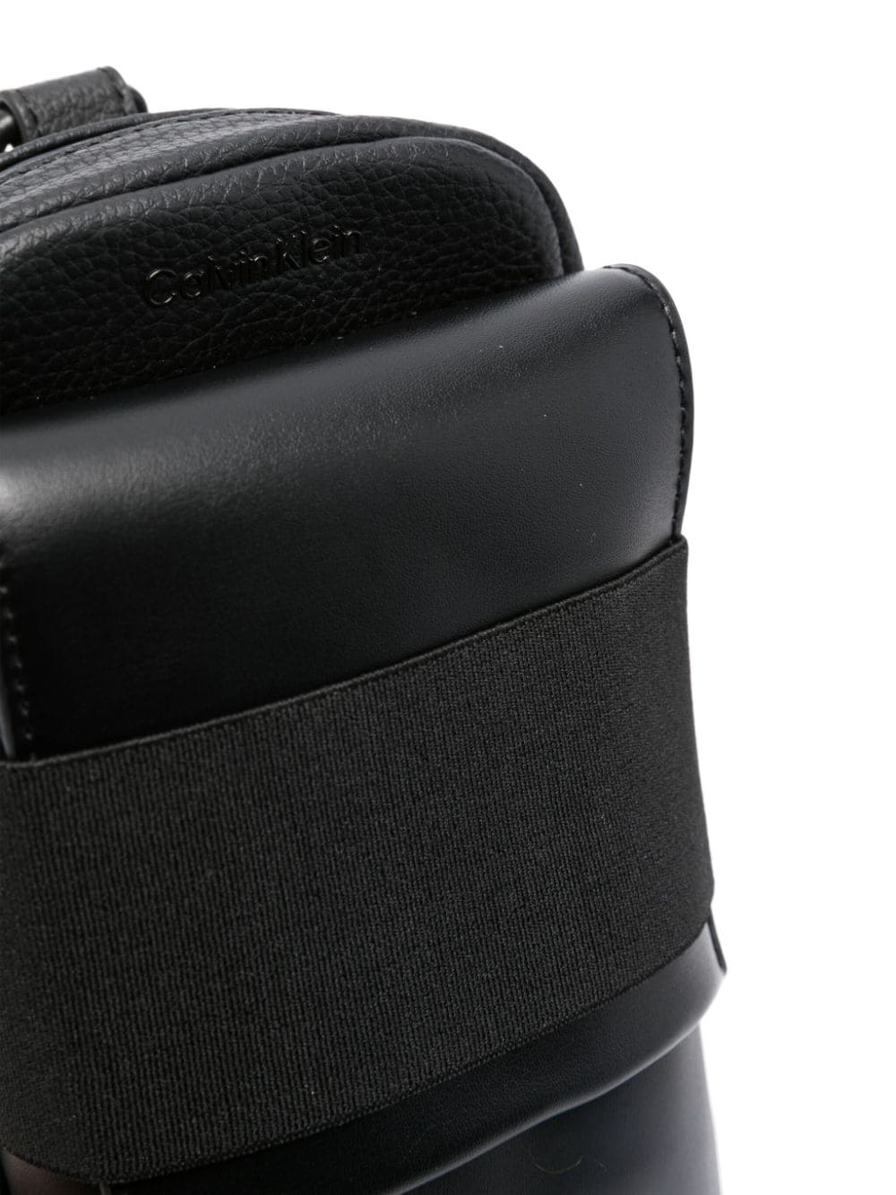 Shop Calvin Klein Tech Reporter Faux-leather Bag In Black