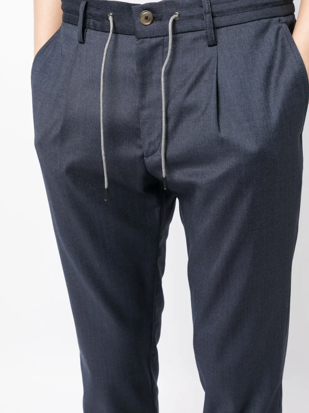 Luciano Barbera Drawstring-waist Straight-leg Trousers In Blue