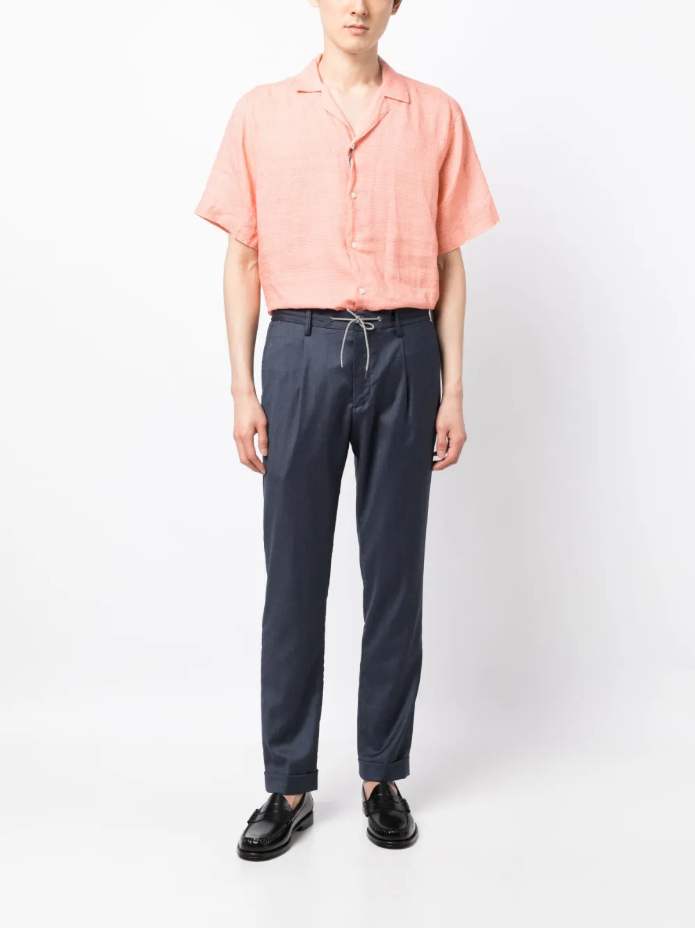 Luciano Barbera Broek met trekkoordtaille - Blauw