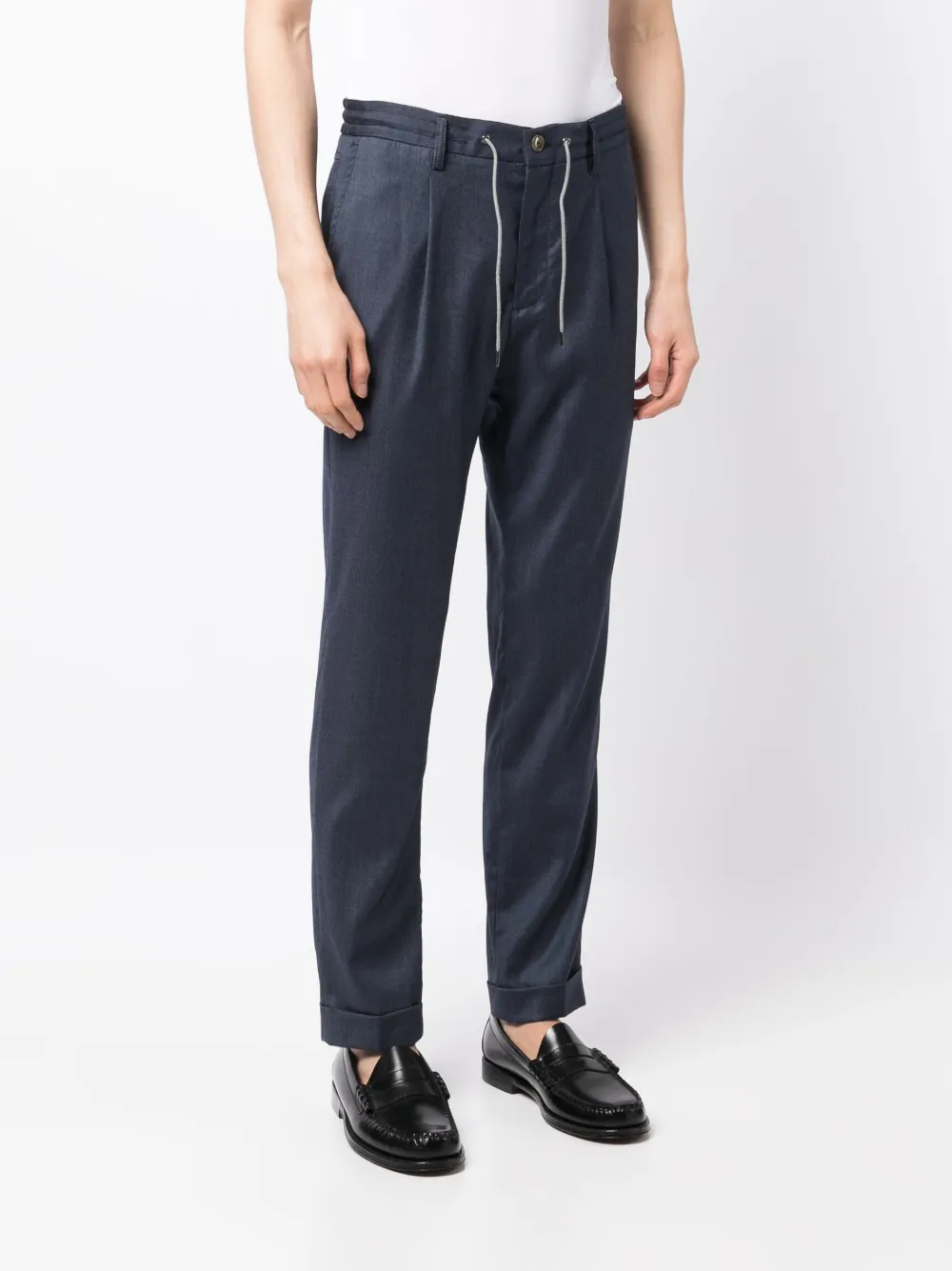 Luciano Barbera Drawstring-waist Straight-leg Trousers In Blue