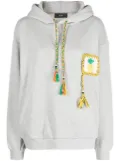 Alanui Stay Positive crochet-detailed cotton hoodie - Grey