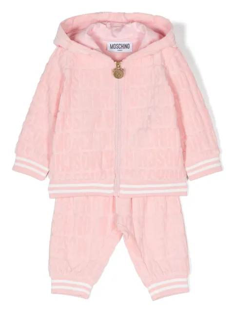 Moschino Kids embossed-logo terry-cloth tracksuit 