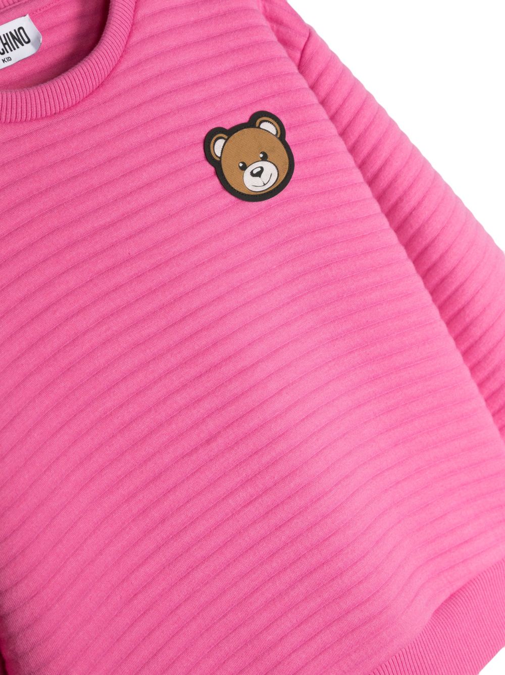 Teddy Bear-patch ribbed sweatshirt