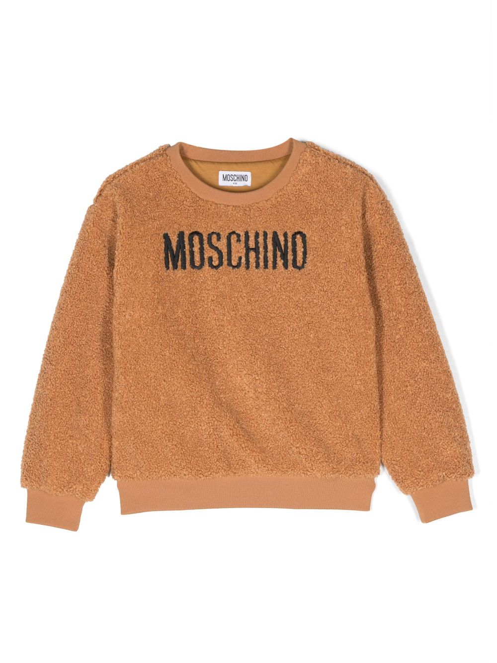 Moschino Kids Sweater met geborduurd logo Bruin