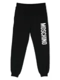 Moschino Kids logo-print cotton track pants - Black